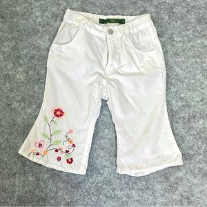 Oilily white embroidered cotton pants size 3-4y